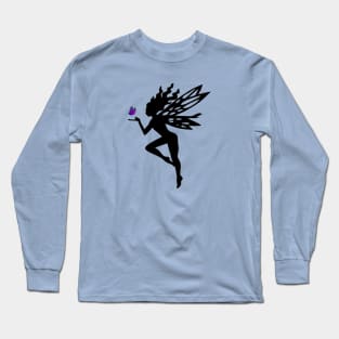 Fairy with Purple Butterfly Long Sleeve T-Shirt